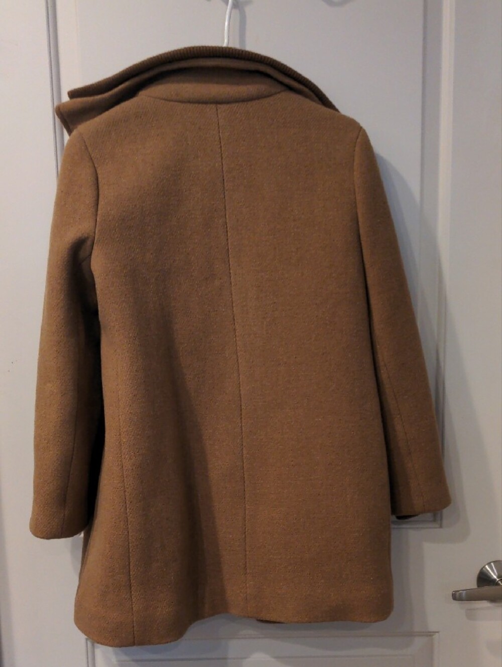 J Crew Women's Camel Tan Wool-Blend Peacoat - Picture 3 of 5